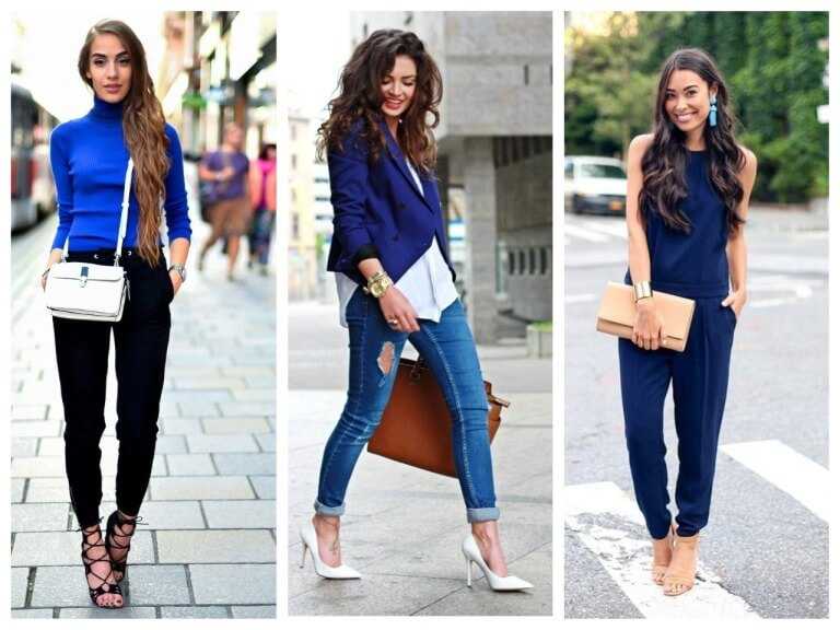 Сочетание синего цвета с другими цветами в одежде: популярные оттенки, стильные образы с фото