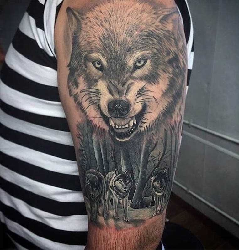 Татуировка волк: значение и оригинальные примеры на фото