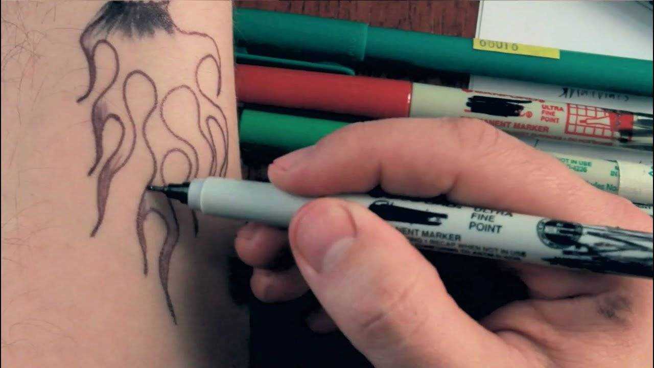 Тату ручкой: на руке, легкие, как сделать, в домашних условиях, как нарисовать, временное, простые