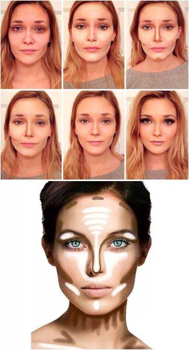 Как делать контуринг для разных типов лица: схема и пошагово, фото до и после