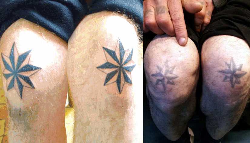 Татуировка звезды на плечах и коленях — смысл