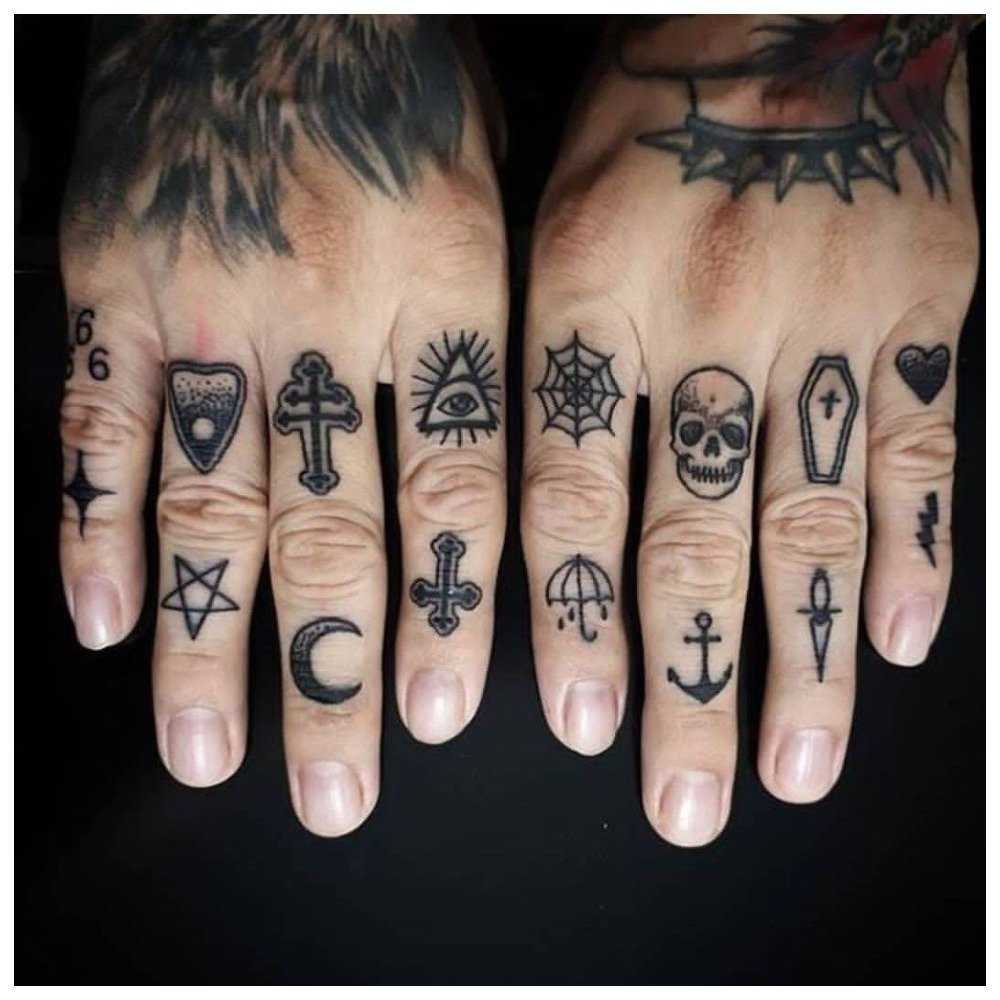 Значение, эскизы тату на пальцах. тюремные татуировки +125 фото