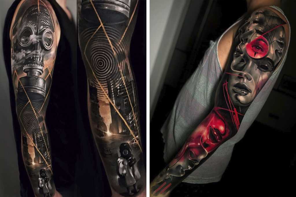 Эскизы и значения тату рукава для мужчин и женщин + 115 фото