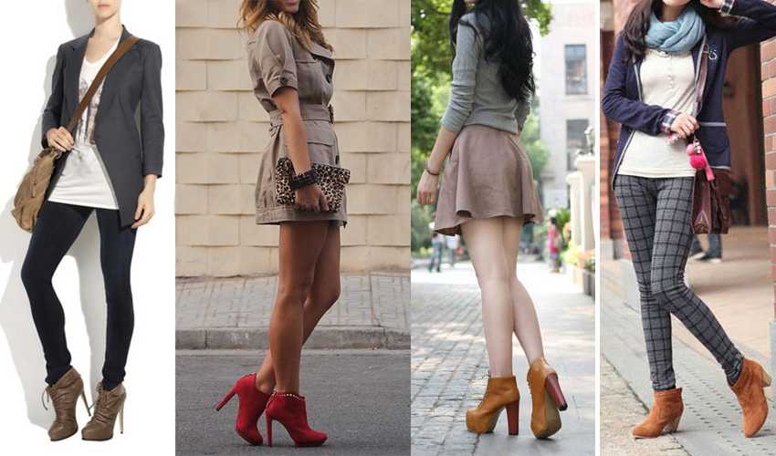 С чем носить коричневые ботильоны? как комбинировать разные модели обуви?
